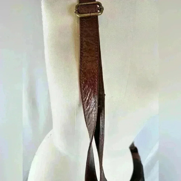 Vintage - The Sak Brown w/patterns Leather Crossbody Messenger Bag - Picture 12 of 16
